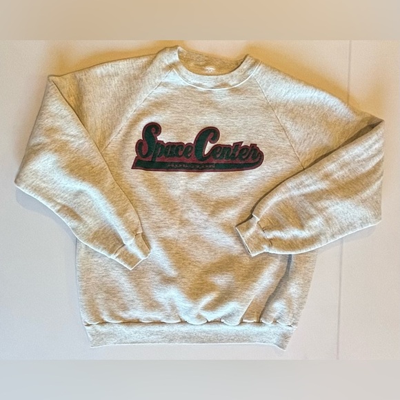 VINTAGE Space Center Houston Crew Neck Grey Sweatshirt 90s Small/Medium - Picture 6 of 7